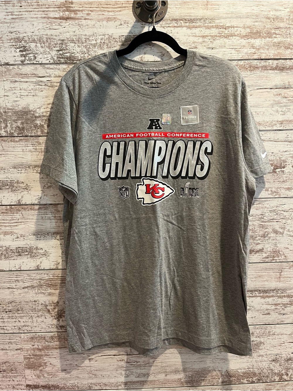 Nike Gray & Red NFL Trophy Collection Champions Tee
